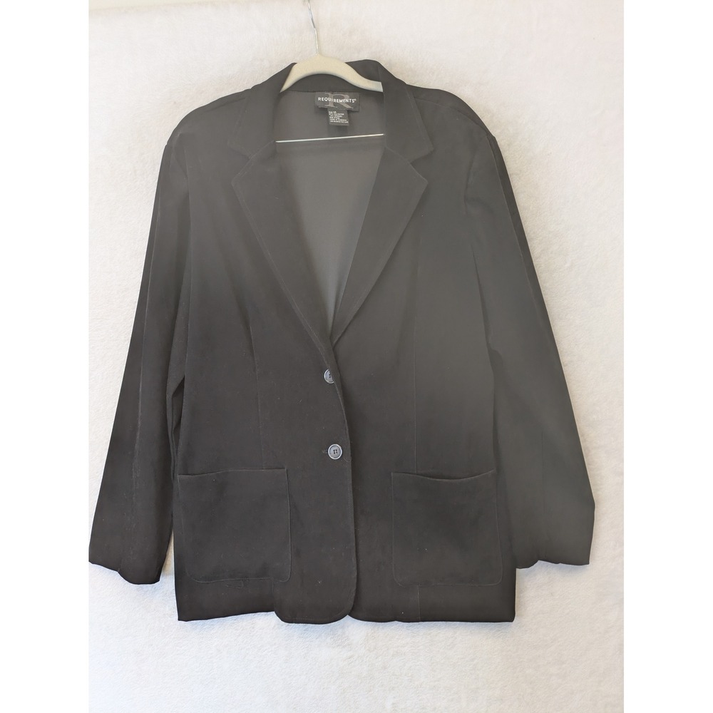 Requirements Blazer Women's 14 Black Two-Button Long Sleeve
